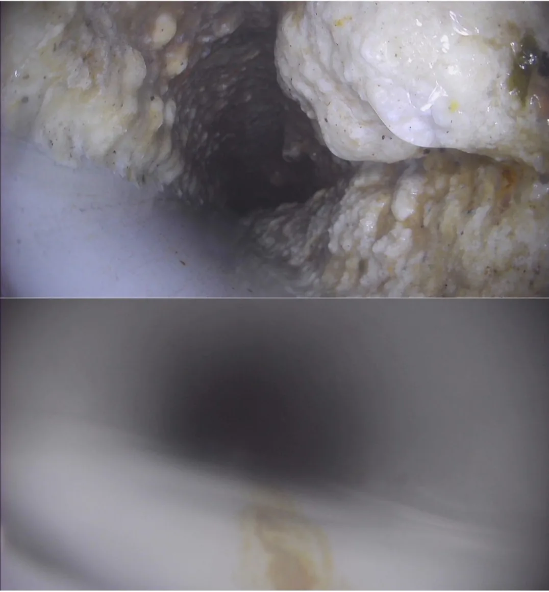 豪水企業社高壓水刀通管前後對照圖