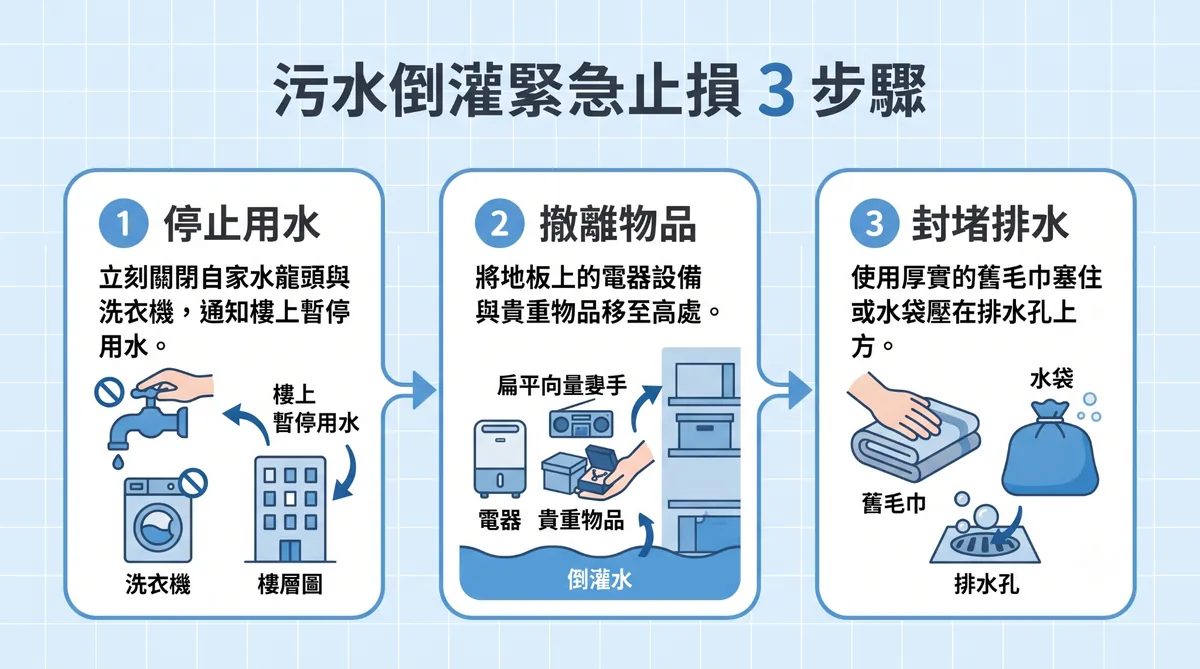 污水倒灌時的緊急處理步驟